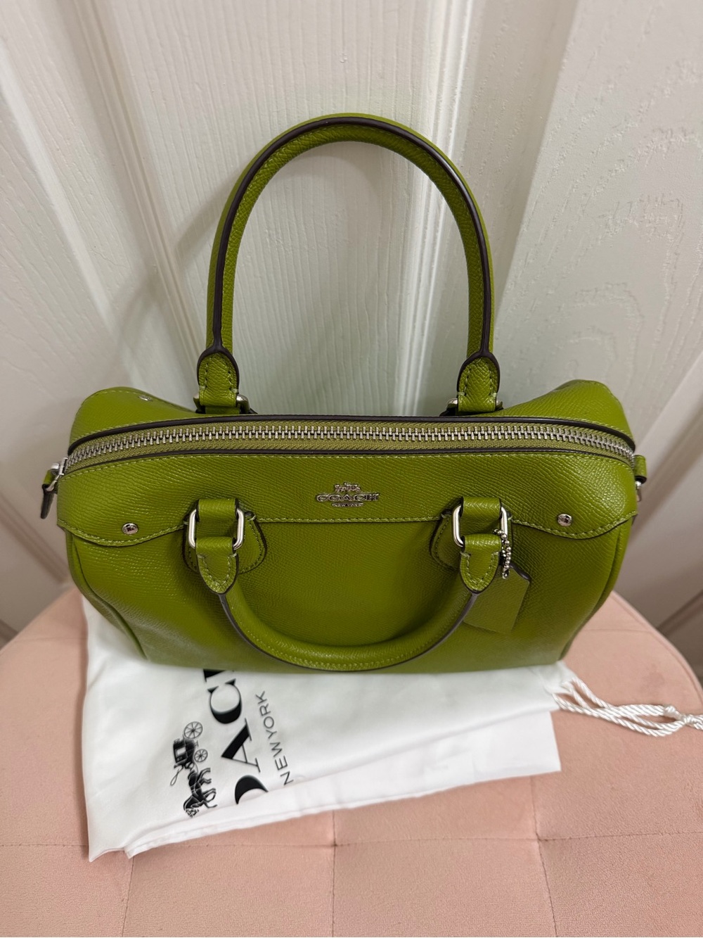 Coach Mini Bennett in Dark Lime - Picture 3 of 12